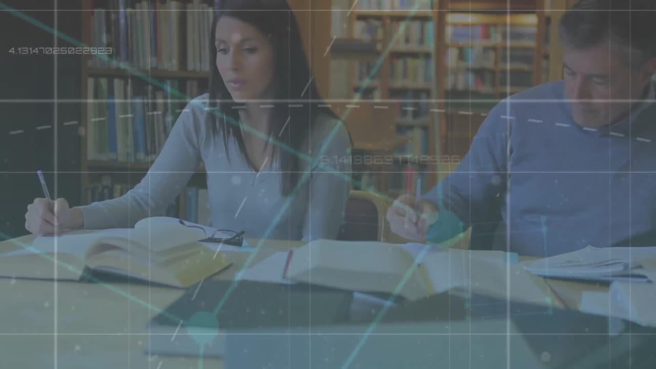 도서관 에서 공부 하는 교수 들