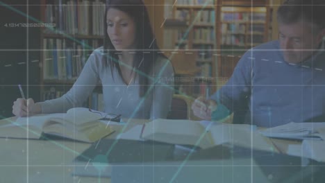 profesores que estudian en una biblioteca