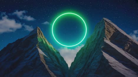 Neon Circle in the Mountains