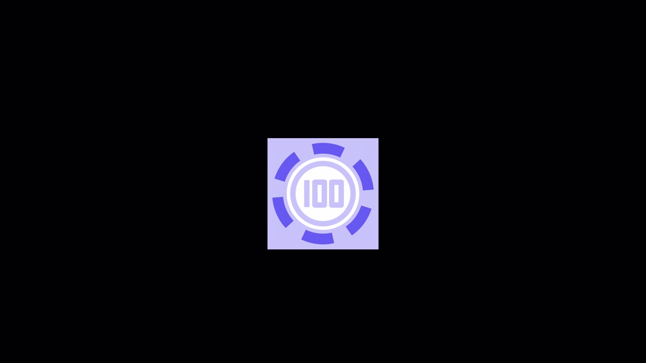 Animated Purple Casino Chip With Number One Hundred