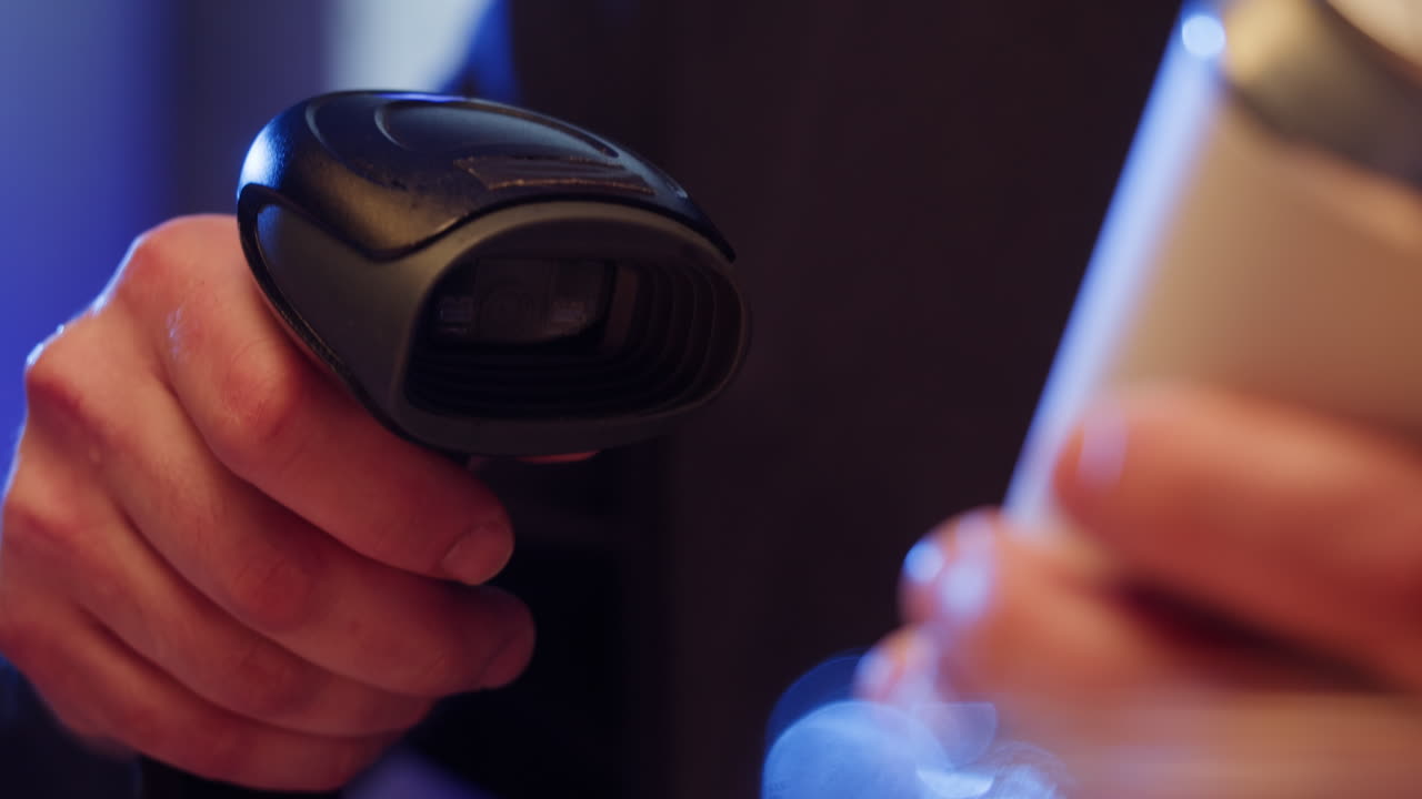 Scanning a product with a barcode scanner