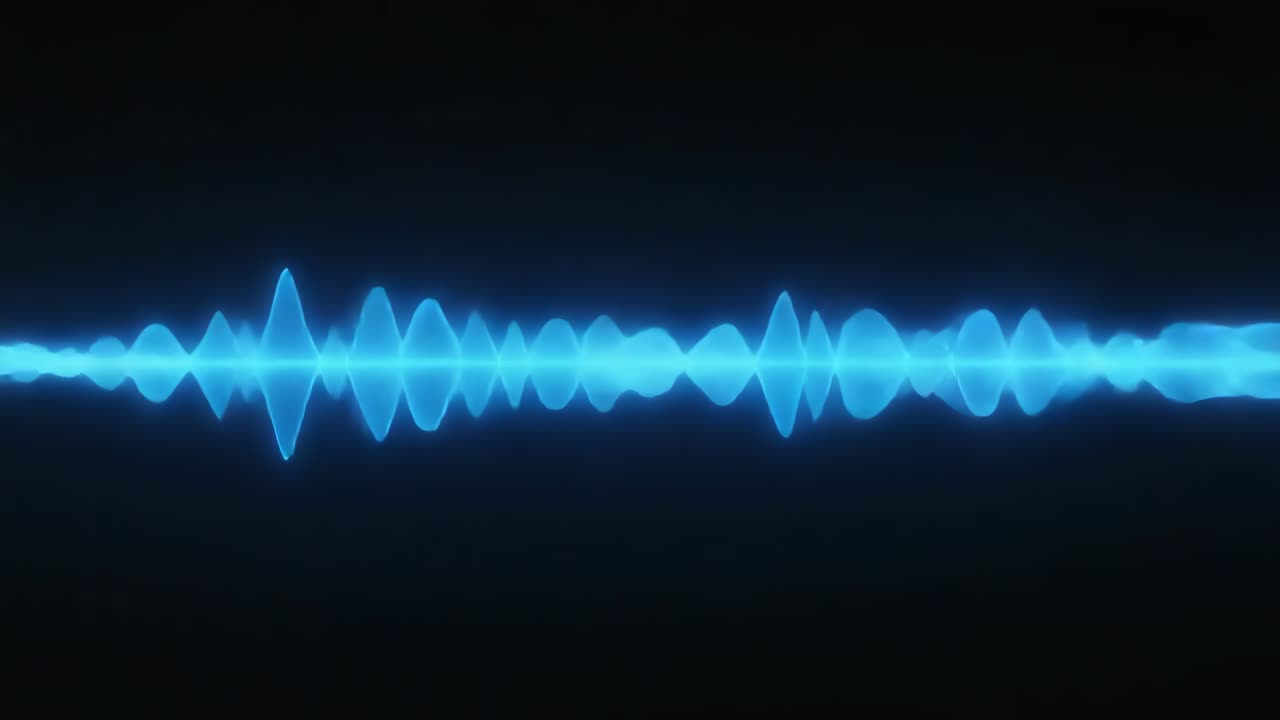 Abstract Blue Sound Wave Visualization