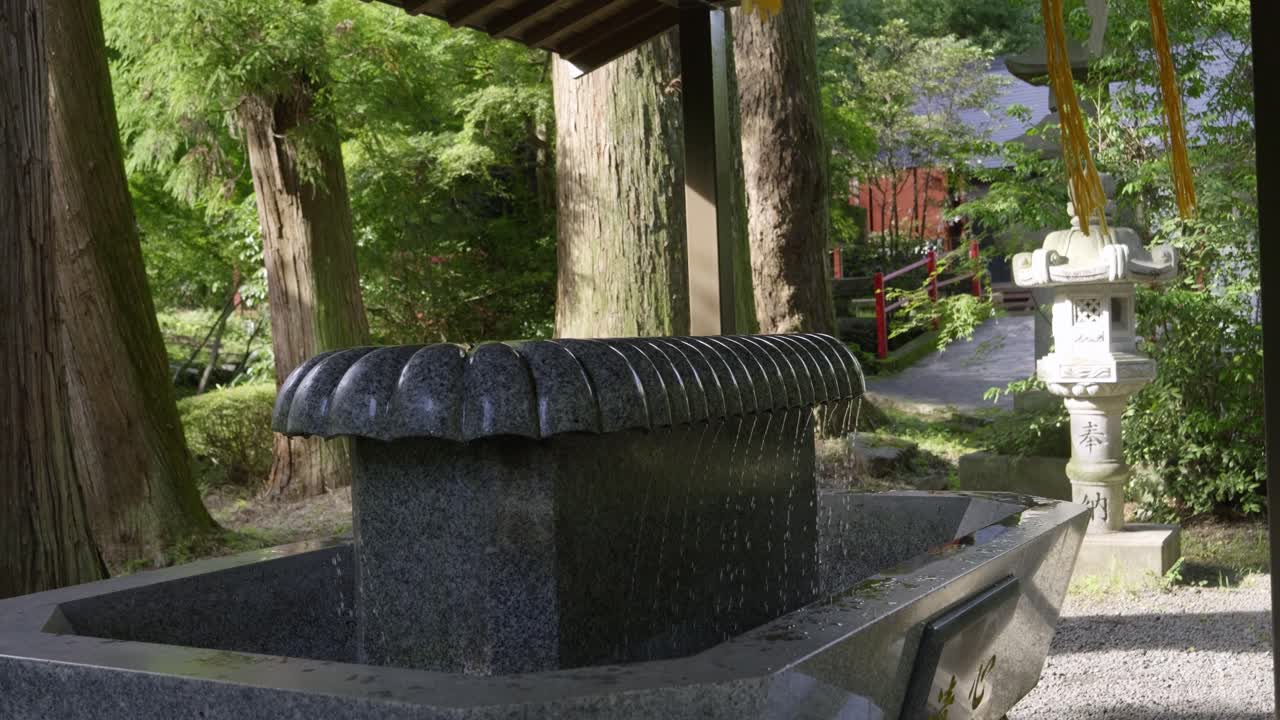 Beautiful water basin in Japan at typical shrine