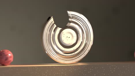 3d satisfying animation loop video. wheel and ball