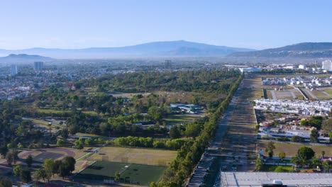 drone flight around the metropolitan park in zapopan (guadalajara), jalisco, mexico