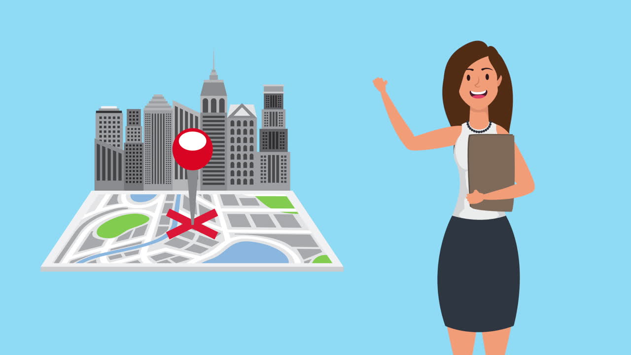 mujer con aplicación de tecnología gps