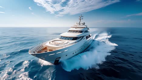 luxury yacht cruising through blue ocean