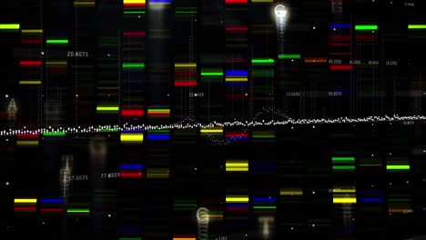 procesamiento de datos contra múltiples puntos de luz de color