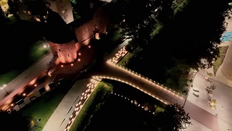 boulevard of town at night