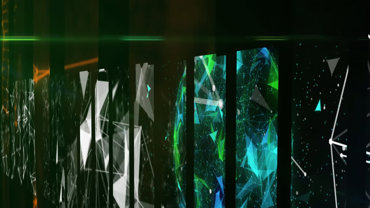 검은색 배경에 움직이는 모양의 애니메이션