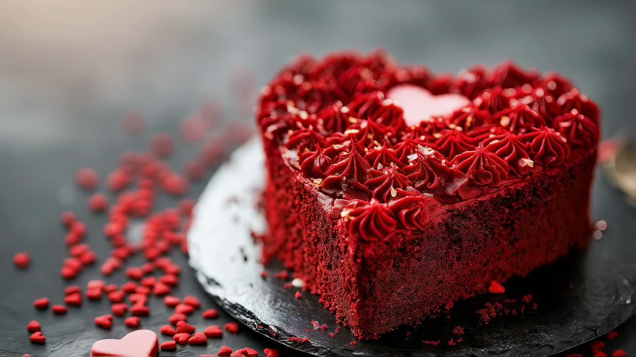 심장 모양의 은 벨 케이크