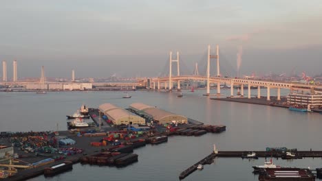 vista aérea del horizonte en motomachi, yokohama