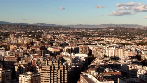 aerial view of murcia city in spain surrounded by mountains in summer