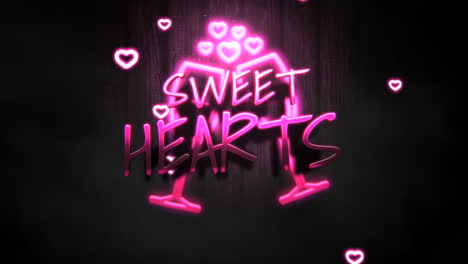 sweet hearts text and motion romantic heart on valentines day