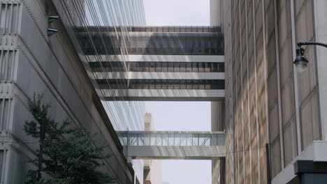 connecting walkways between modern buildings