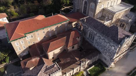 Luftaufnahme-Des-Palastes-Von-Bussaco,-Portugal