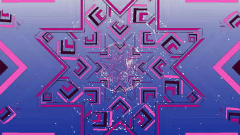 geometric shapes and digital particles forming star pattern in animation