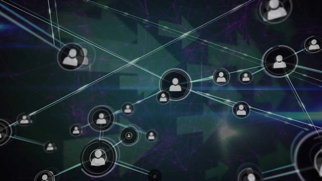 animación de la red de conexiones sobre flechas