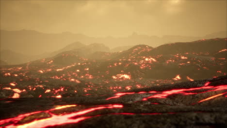 lava field under sunset lights