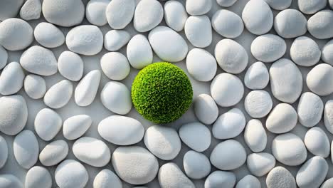 white stones with green orb