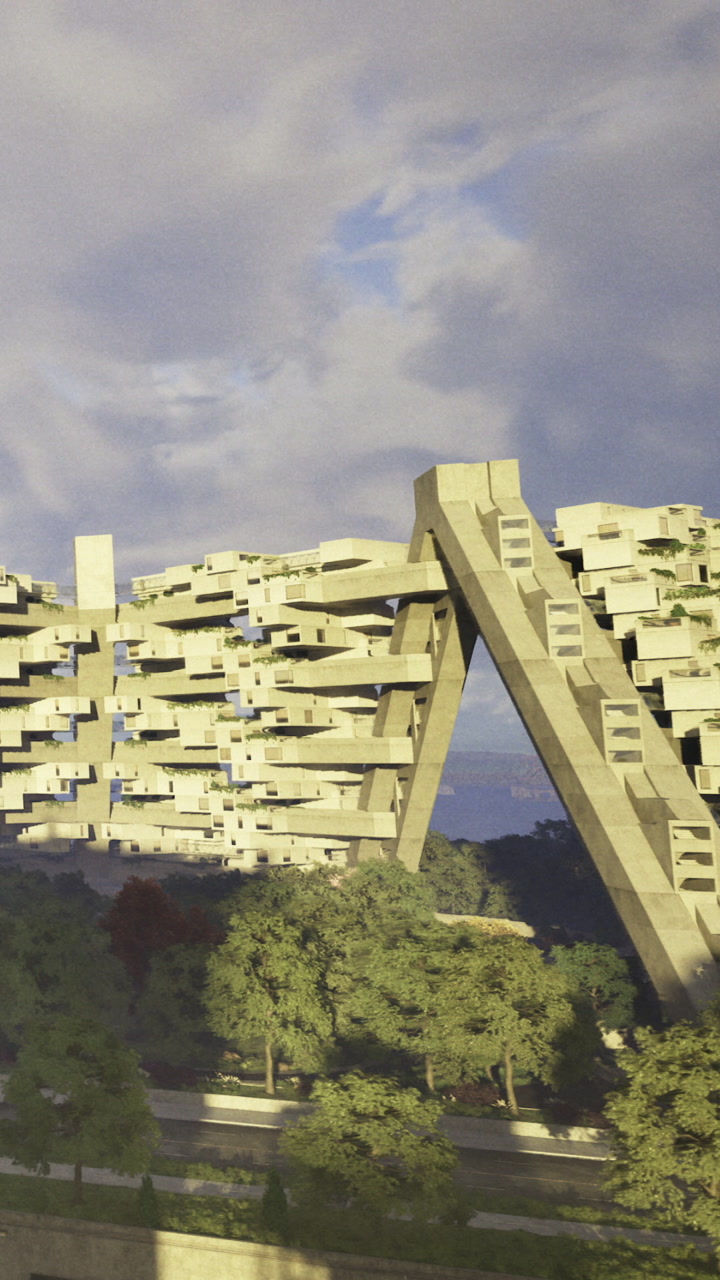 Building design in urban area with cloudy sky during afternoon