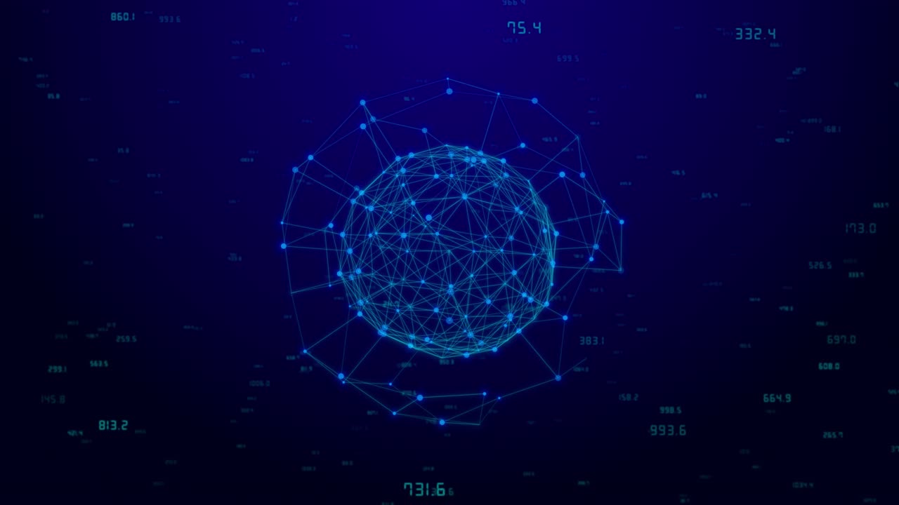 3d digital sphere plexus network connecting data points numeric codes enhance of futuristic data