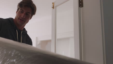 happy caucasian family moving into new home owners with children young couple successfully move into house enjoying real estate property investment together with kids 4k footage