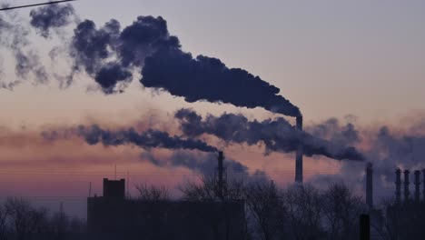 industrial pollution at sunrise/sunset