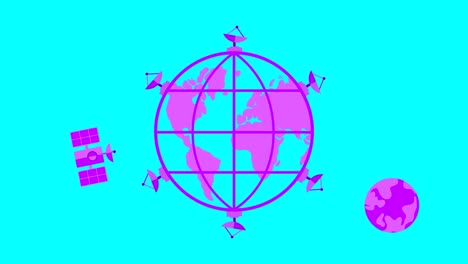 animación en bucle de dibujos con un tema de espacio