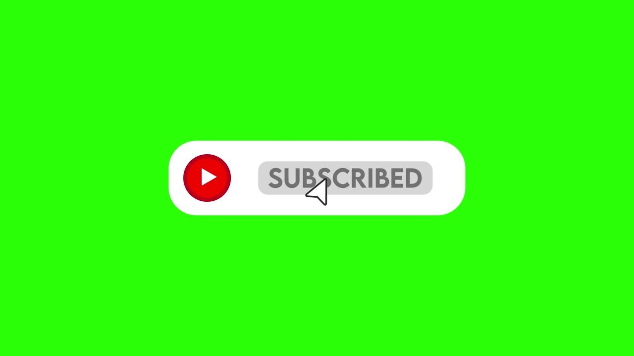 YouTube Subscribe and Subscribed Button on Green Screen