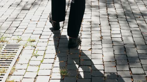 man businessman boss walking near his office center in a dark business suit, experienced ceo entrepreneur in modern office district