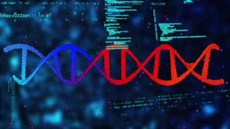 animation of data processing over dna strand