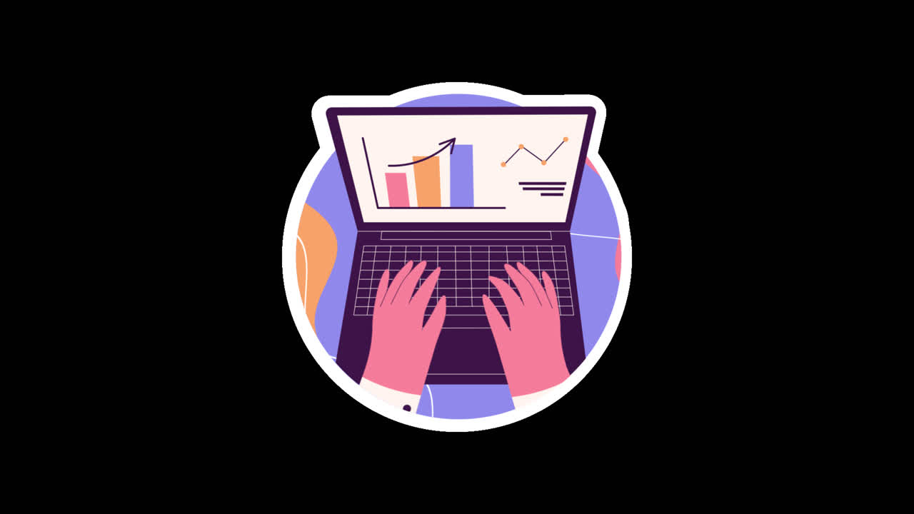 Person working on a laptop with charts