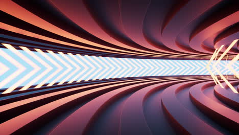 loop animation of neon lights and tunnels, 3d rendering.