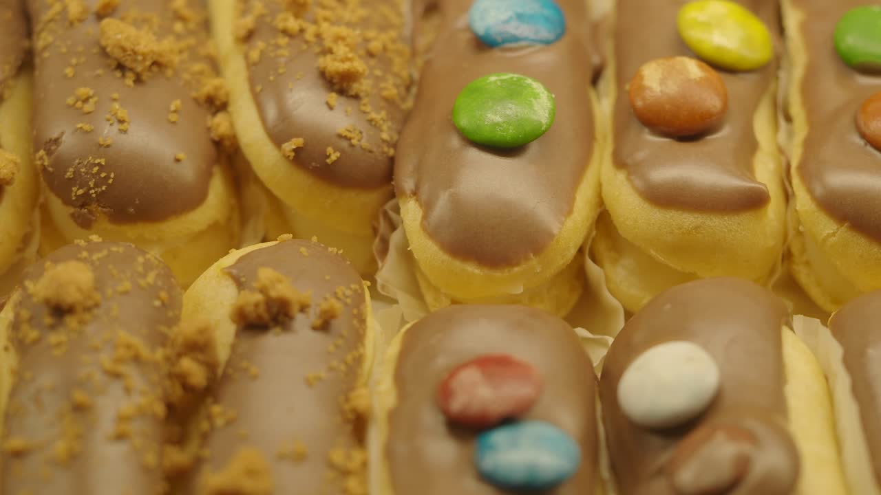 Chocolate Eclairs with Candies