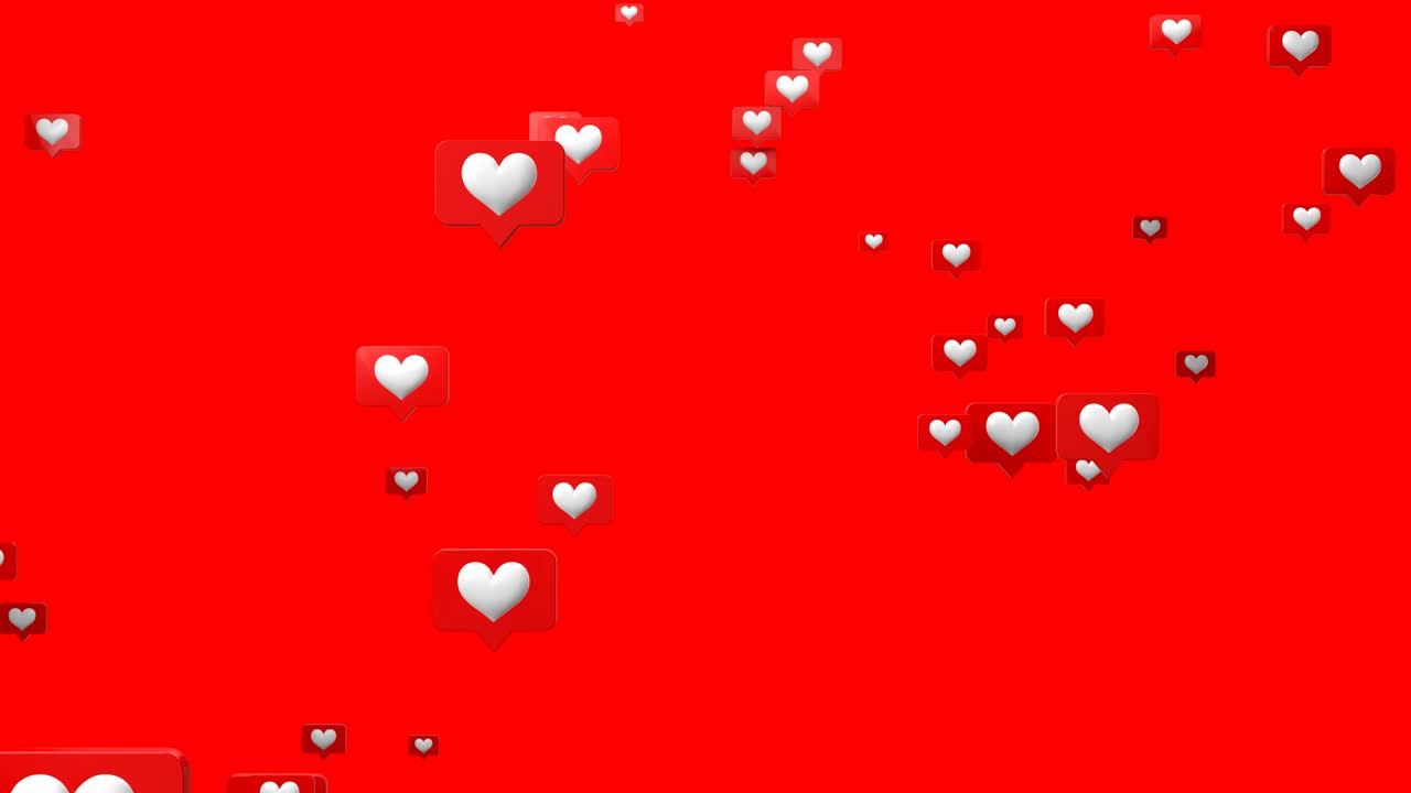 Social media icons as Like. On red background.
