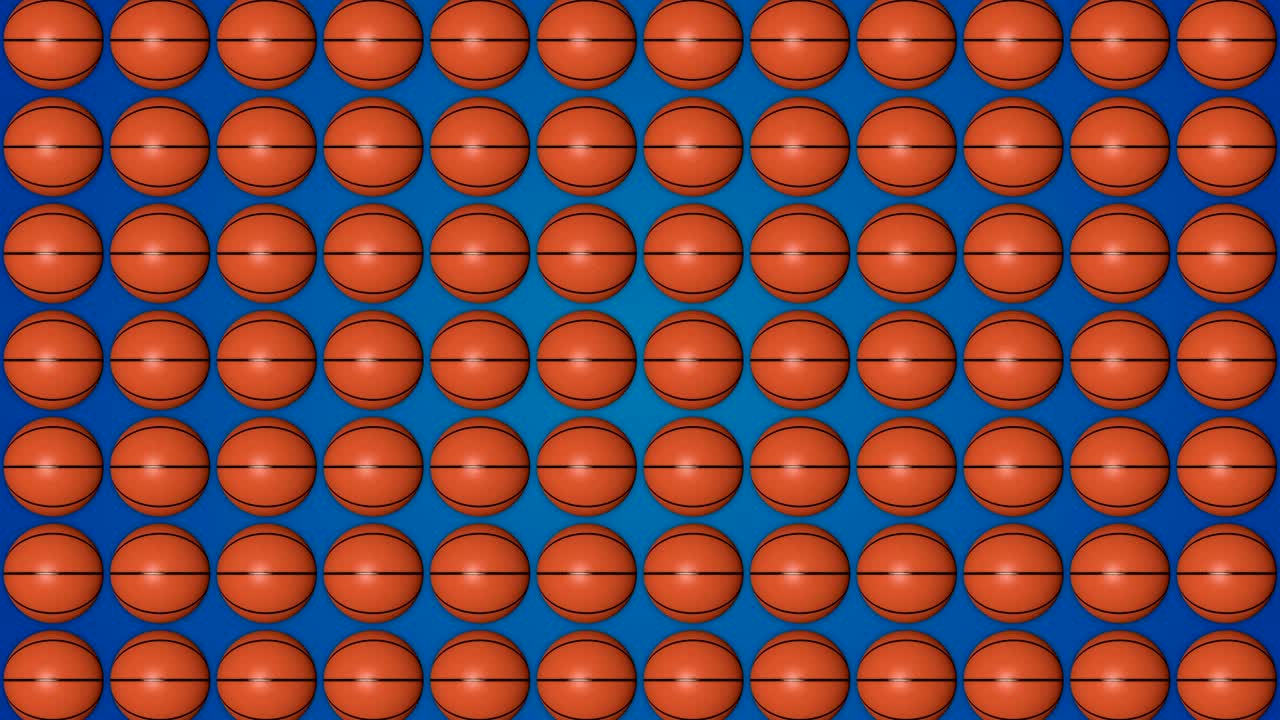 bolas de baloncesto naranja 3d patrón de fondo azul vetrical