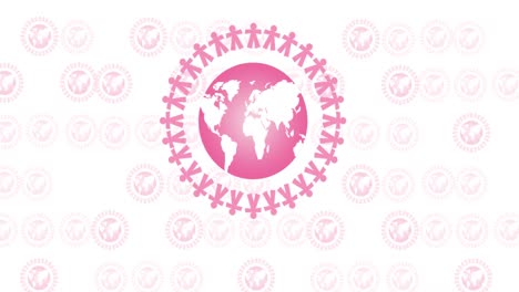 animación del icono del globo rosa sobre un fondo blanco