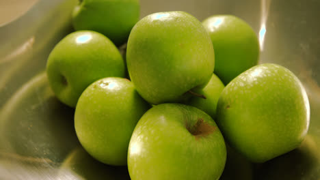 close-up of green apples