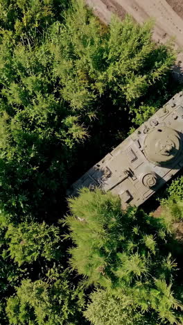 abandoned tank in the woods