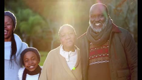 happy extended family in the countryside