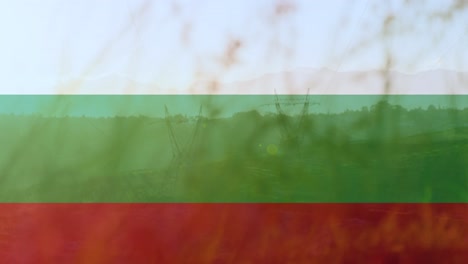 Animation-Der-Flagge-Bulgariens-über-Pylonen