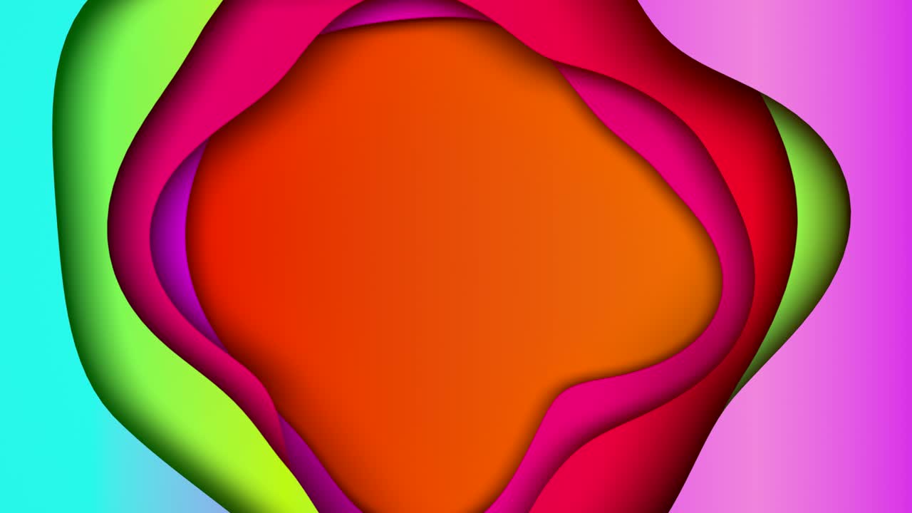 fondo colorido abstracto con múltiples capas de superficie de onda con diferentes gradientes. espacio de copia. fondo infantil. bucle sin costuras 3d render