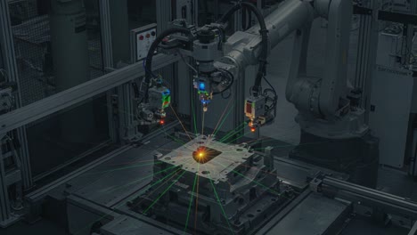 precision robotics in action: automated laser processing and material manipulation by industrial robotic arms with high-definition laser alignment technology