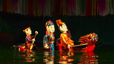 a traditional water puppet show in vietnam