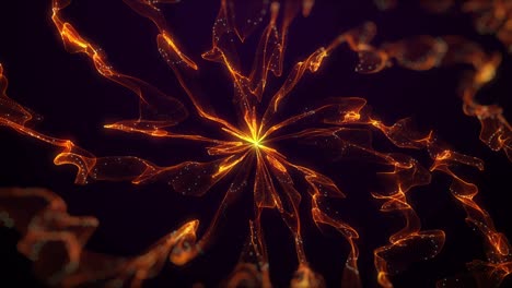 rastros de luz naranja que fluyen contra un fondo negro