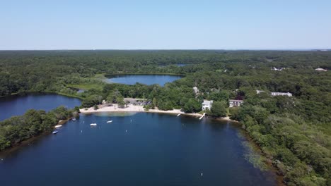 flying over a pond in massachusetts