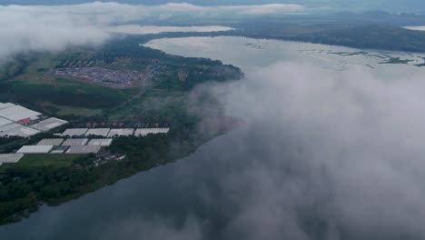 above the clouds drone footage over lake naivasha kenya