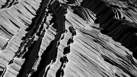 abstract black and white ridged landscape