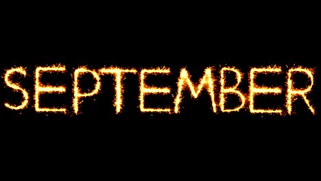 september text sparkler glitter sparks firework loop animation